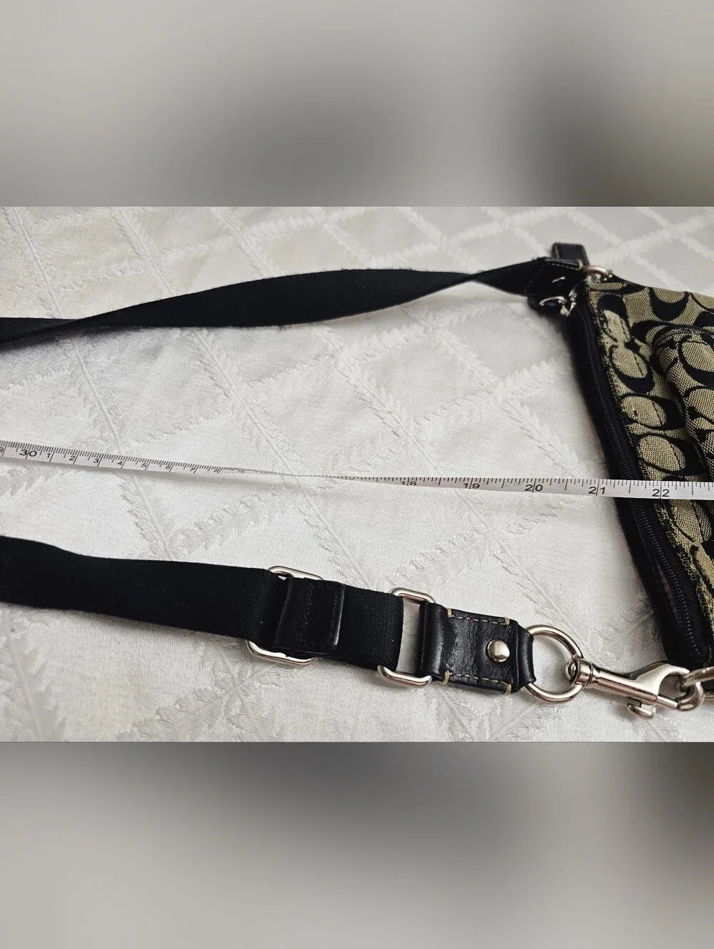 Coach Penelope Signature Canvas Crossbody Bag in Black & Tan